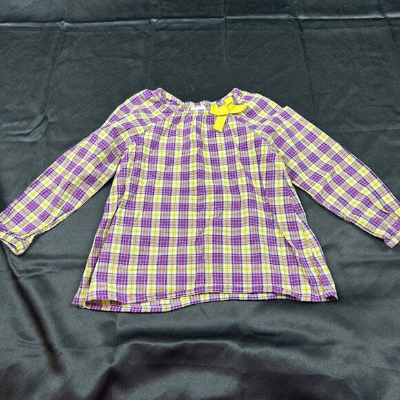 OshKosh B'gosh Other - OshKosh B’gosh Girls Shirt 4T Purple Yellow Flannel Baby Doll EUC